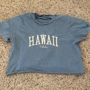 light blue, cropped tee “hawaii” brandy melville